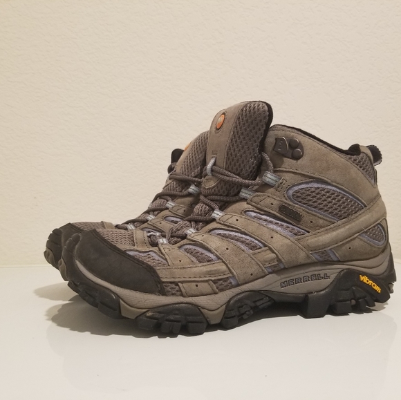Merrell Women's Waterproof Hiking Shoes Moab 2 Mid, Size 8.5, Granite Gray Suede - Picture 2 of 11